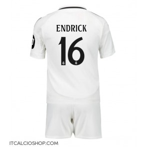 Real Madrid Endrick #16 Prima Maglia Bambino 2024-25 Manica Corta (+ Pantaloni corti)